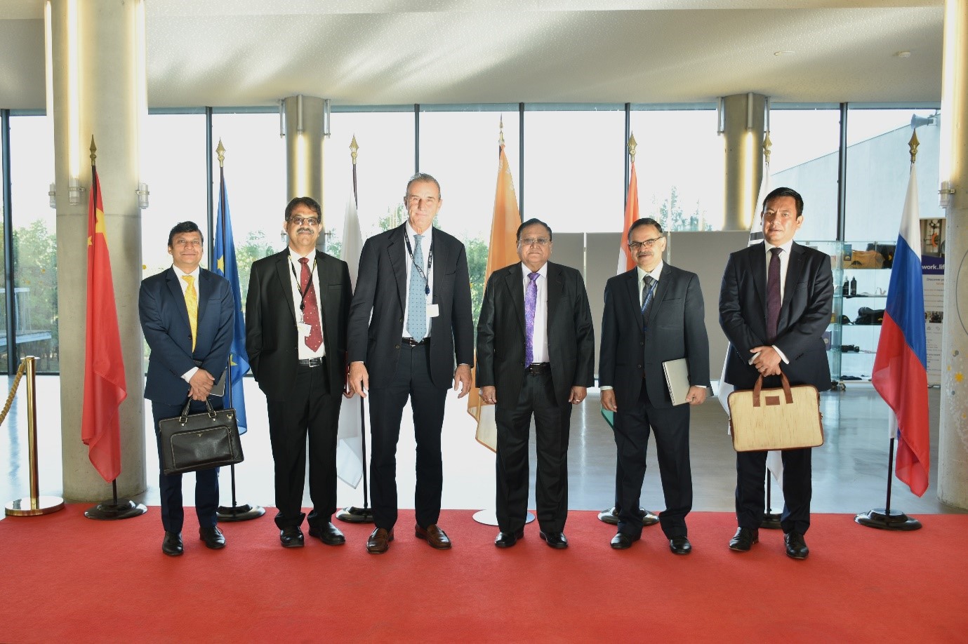 Picture of Dr. VK Saraswat (4th from left) with Mr. Pietro Barabaschi, DG ITER Organisation (3rd from left) and and other participants 